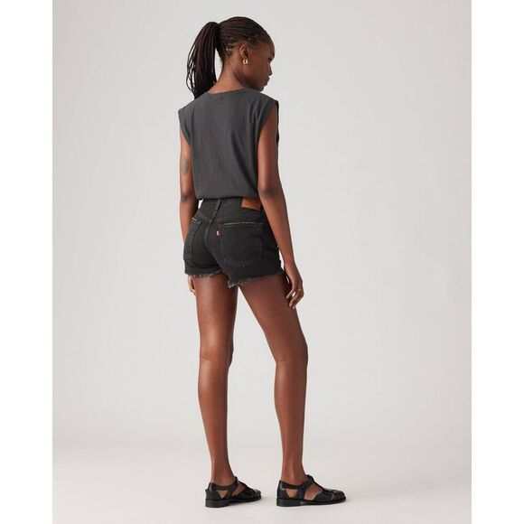 Levi’s 501 black high waisted shorts sz 25 - Picture 2 of 7